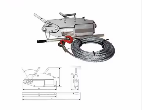 Long-reach Lever Manual Wire Rope Pulling Hoist 