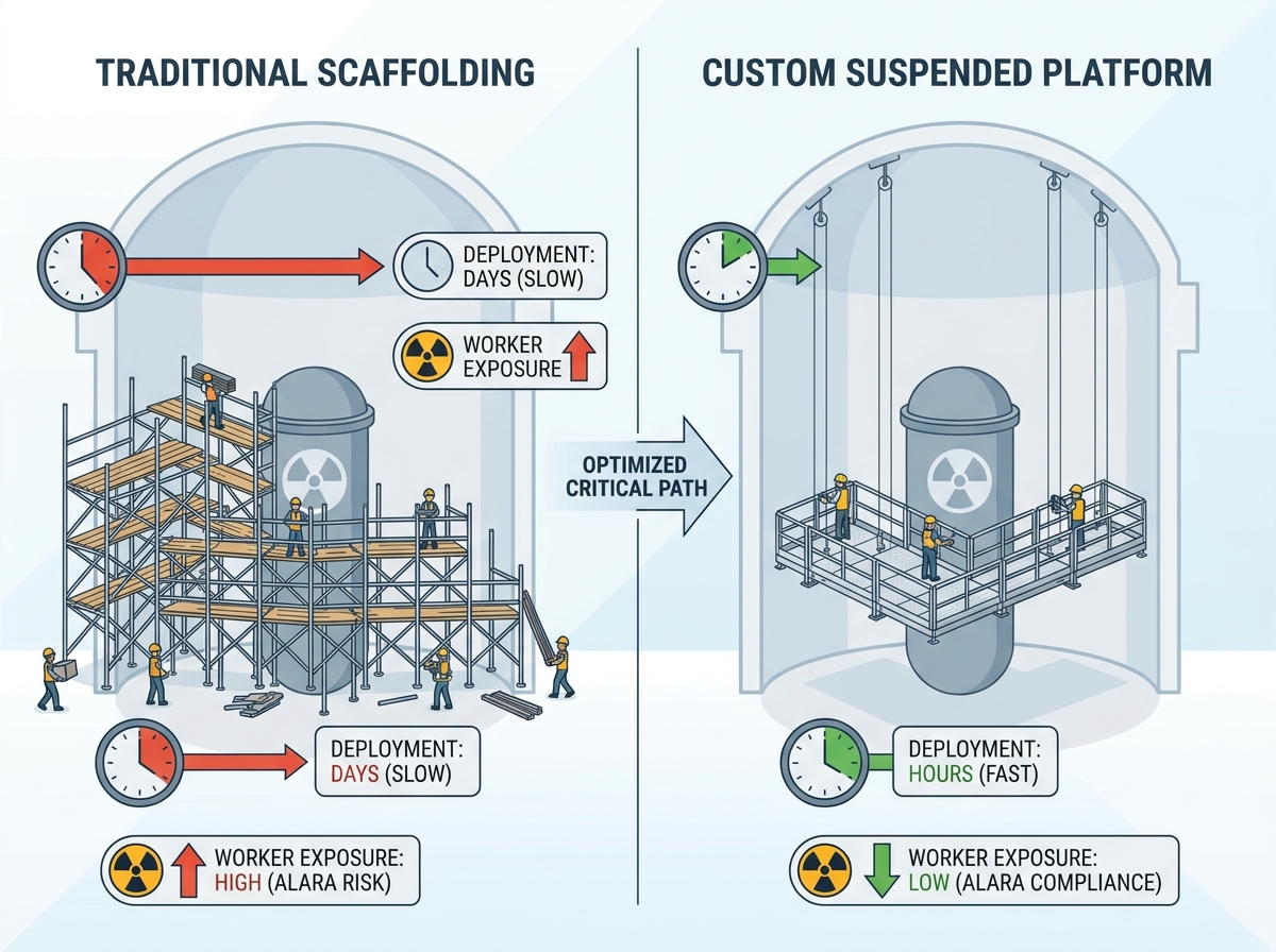Nuclear grade suspended platform inspection
